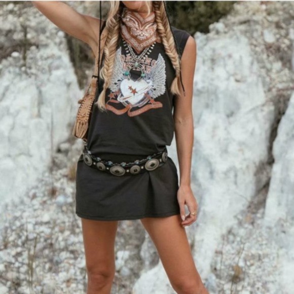 IN STOCK-boho Dancing Outlaw Sleeveless Tank dress - Picture 3 of 7